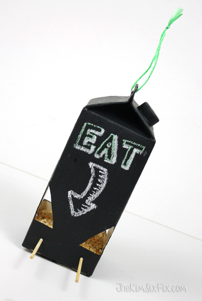 Chalkboard bird feeder