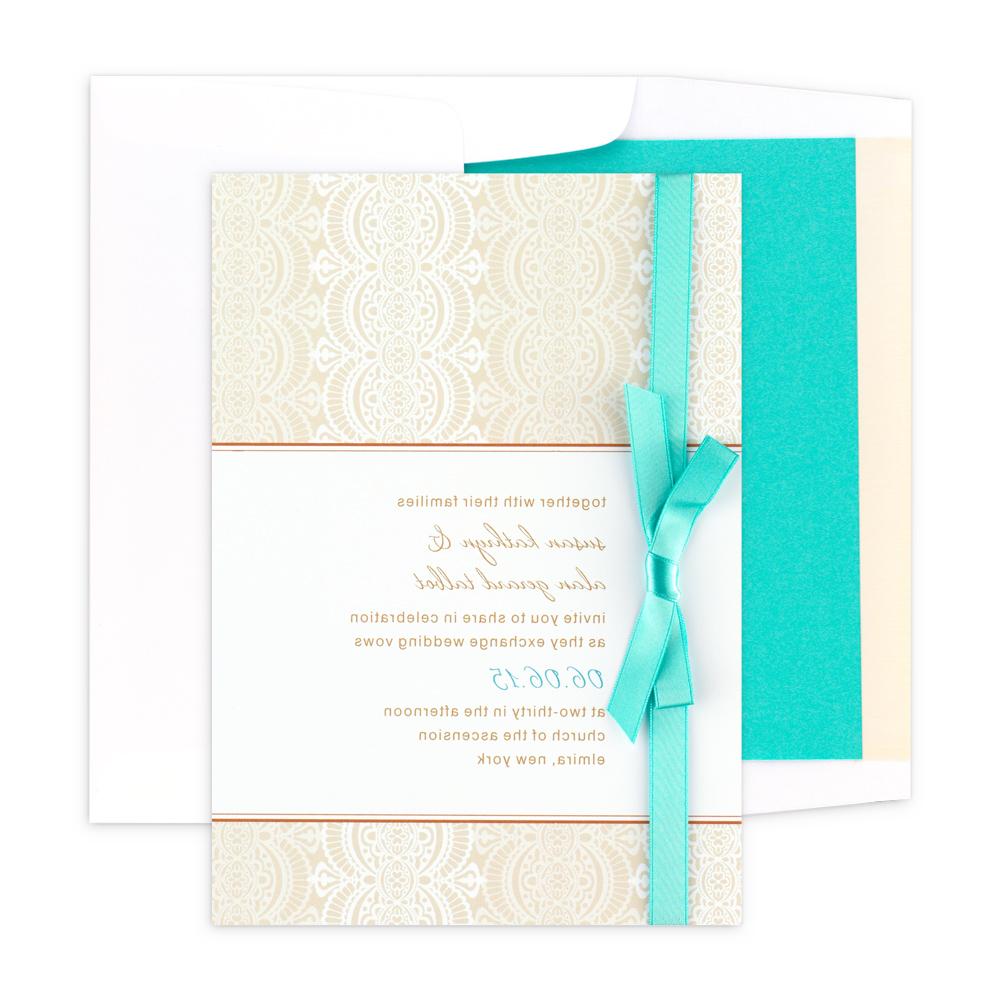 Antique Lace with Teal Ribbon