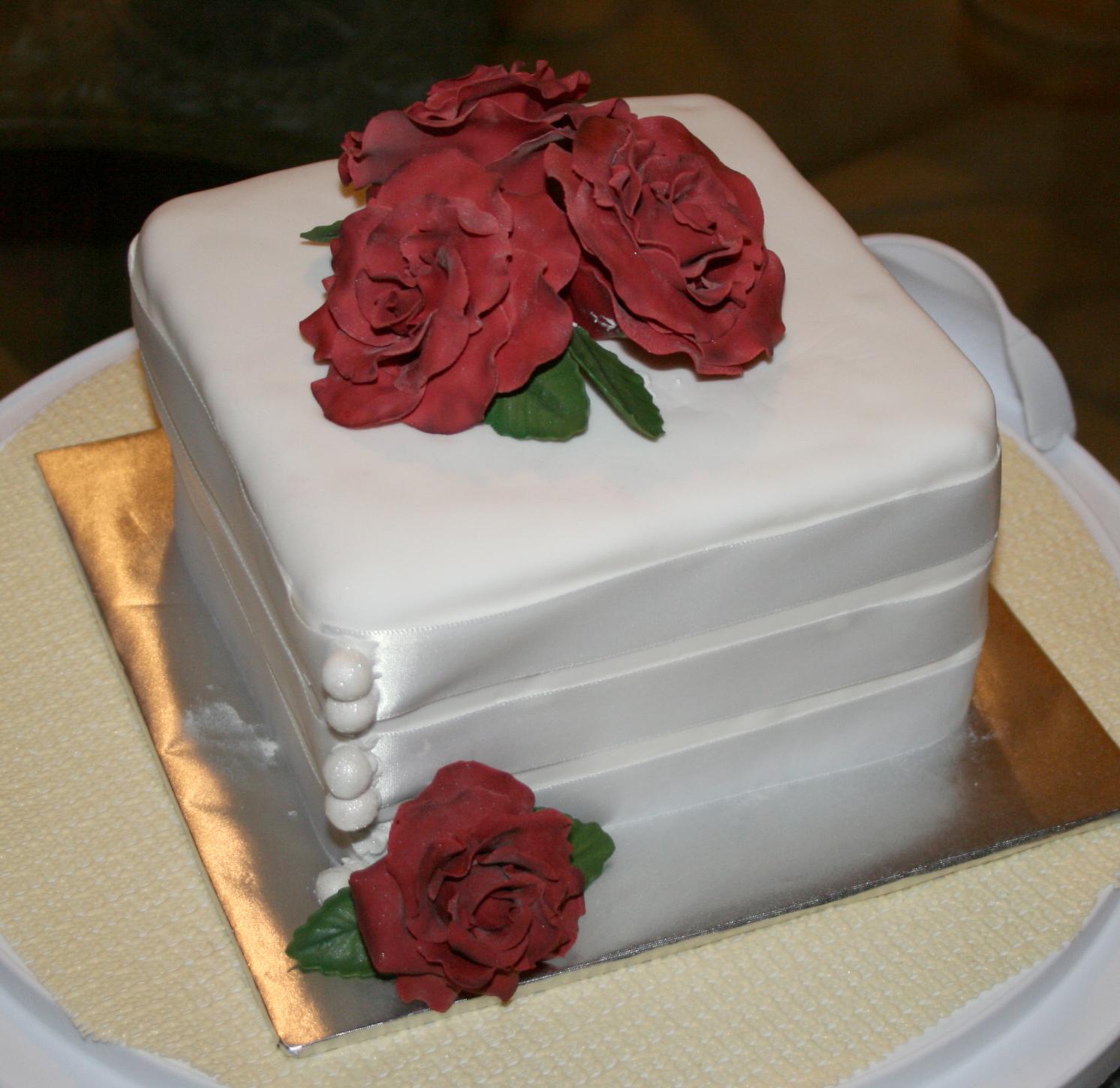 Brown Fondant Cake with Yellow