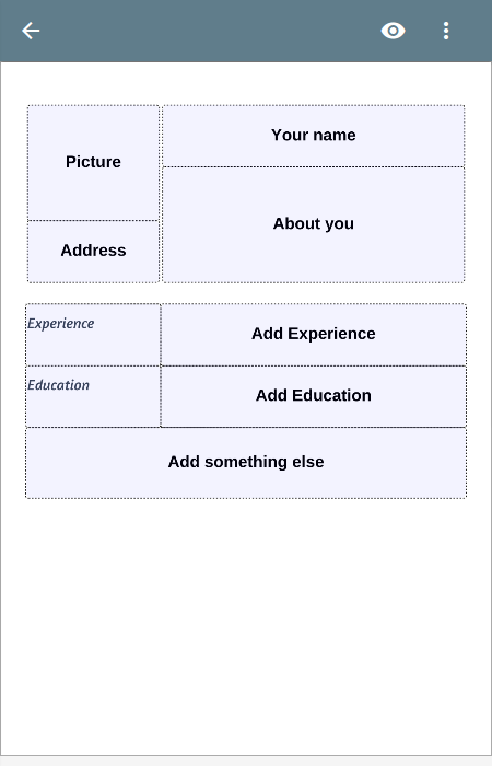 Android application Resume App screenshort