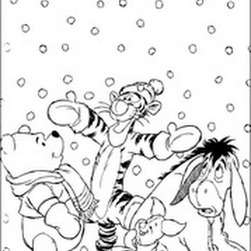 Dibujos para pintar Winnie Pooh en Navidad