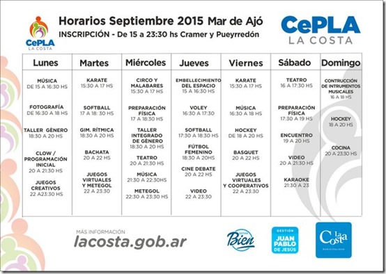 Horarios del Cepla 