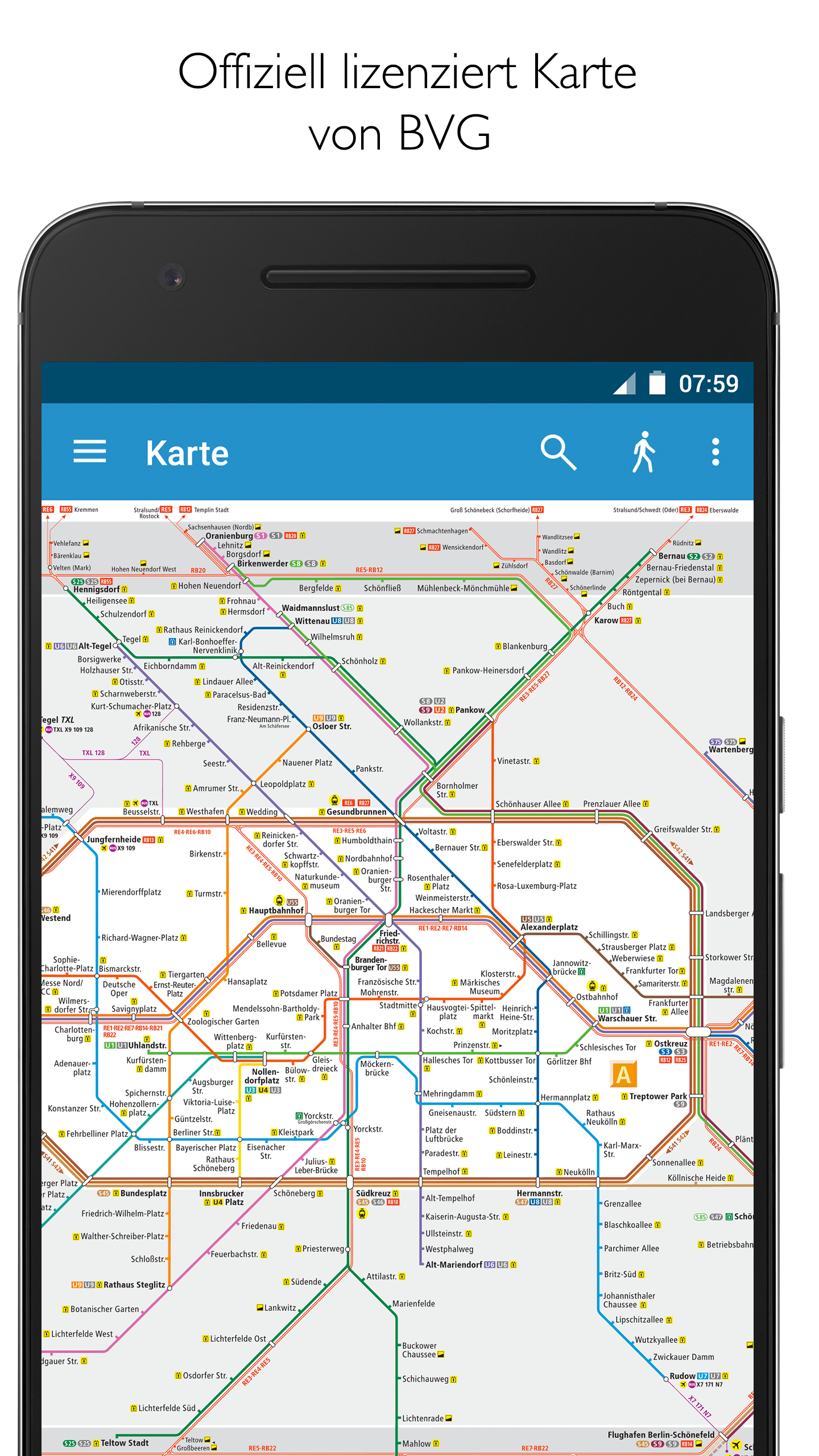 Android application Berlin Subway – BVG U-Bahn & S-Bahn map and routes screenshort