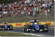 Le due Sauber nel gran premio d'Ungheria 2015