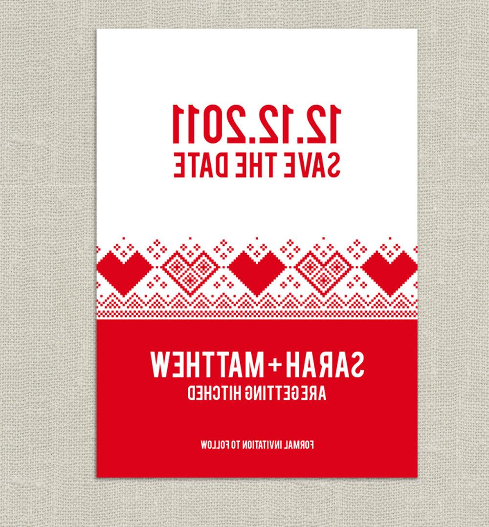 Digital Printable Customized Red Save the Date invitation winter christmas