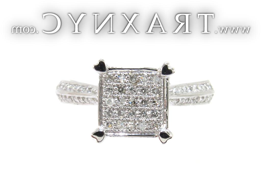 Full Size Picture for White Gold Round Cut Micro Pave Prong Diamond Ring