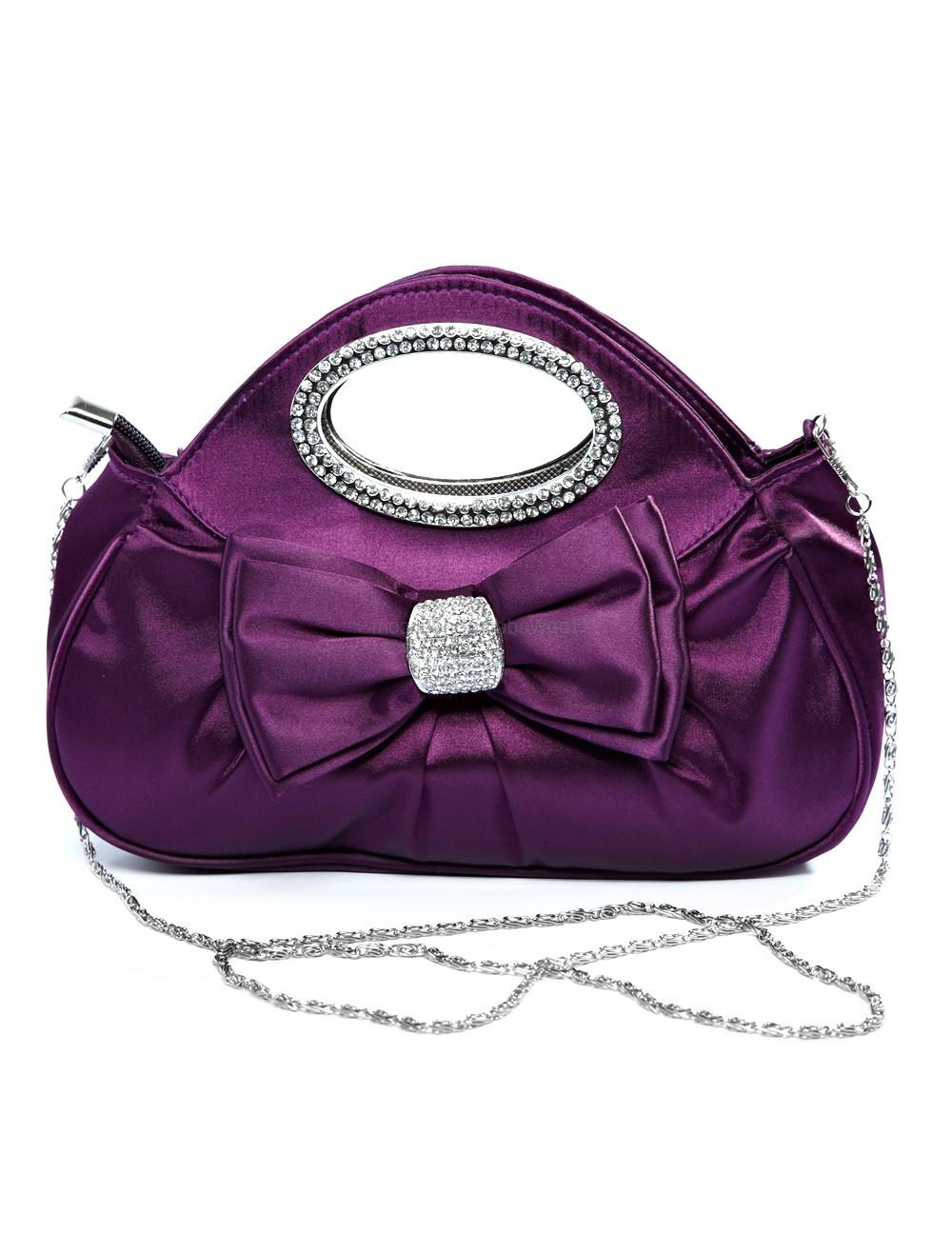 Hot 26 19cm Brocade Zipper Bow Ladies Special Occasion Handbag