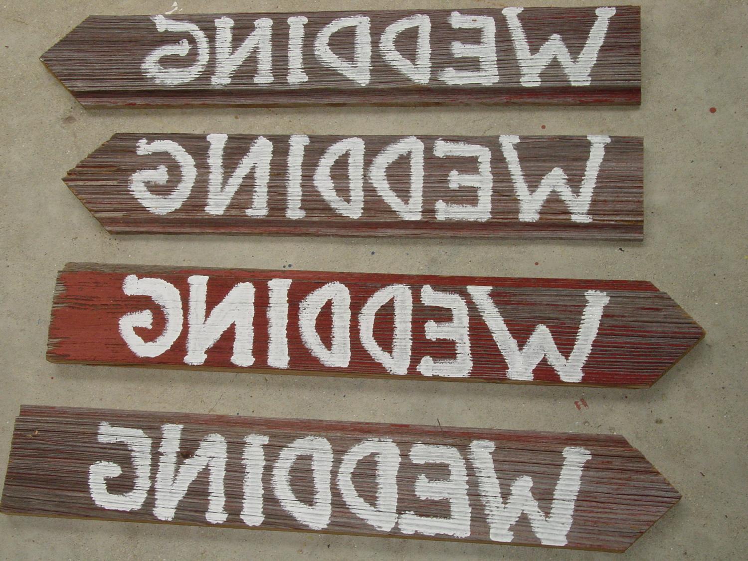 rustic 4 Barnwood Wedding Signs w  Stakes direction country western