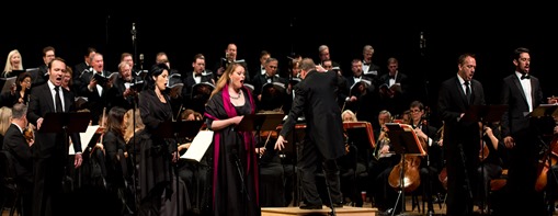 IN PERFORMANCE: The cast of Washington Concert Opera's performance of Gioachino Rossini's SEMIRAMIDE, 22 November 2015 [Photo by Don Lassell, © by Washington Concert Opera]