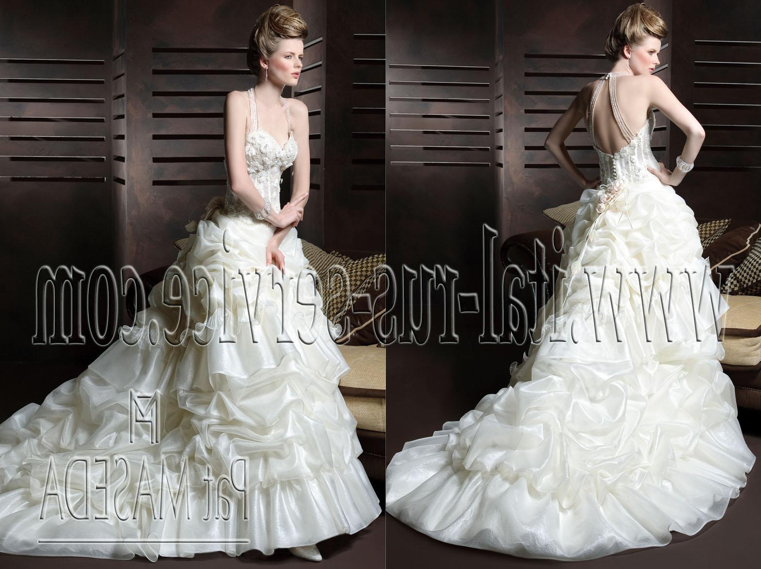 Embroidered wedding dress with