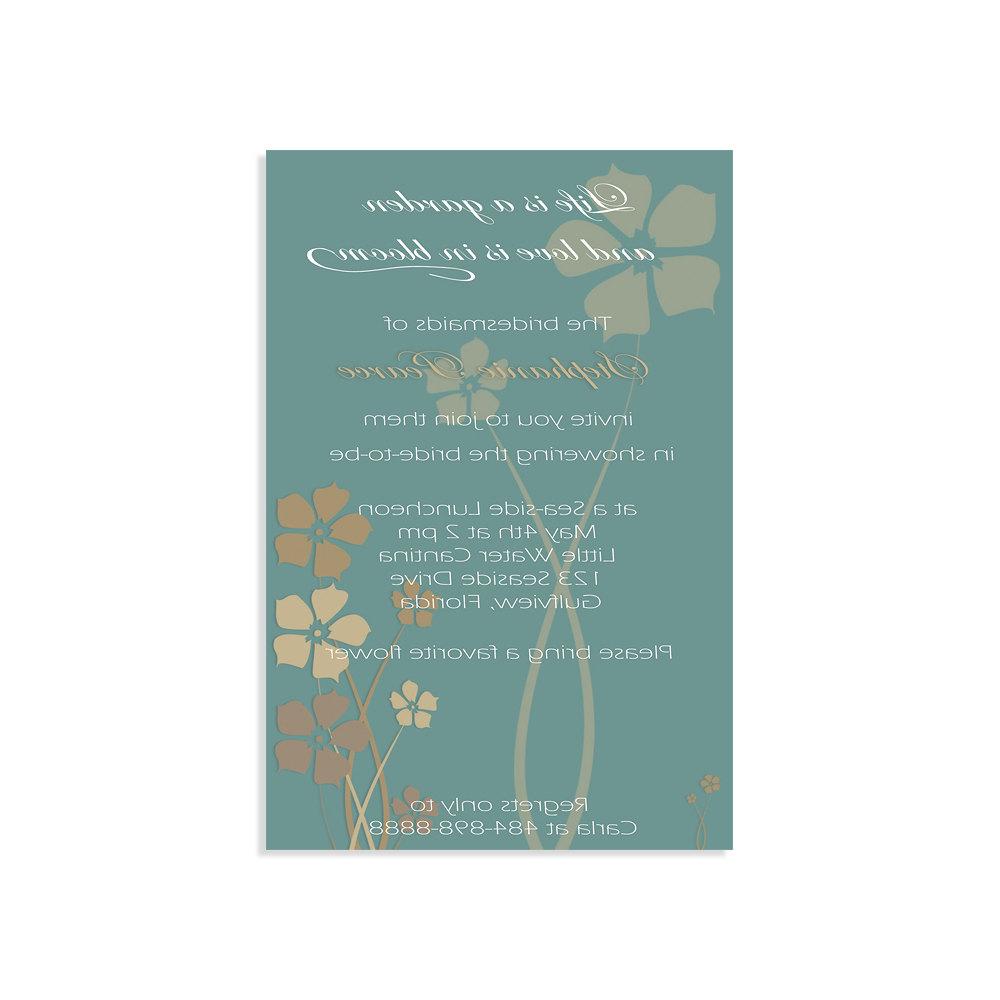 Jasmin light Turquoise Beige - Bridal Shower Invitations - Digital file sent