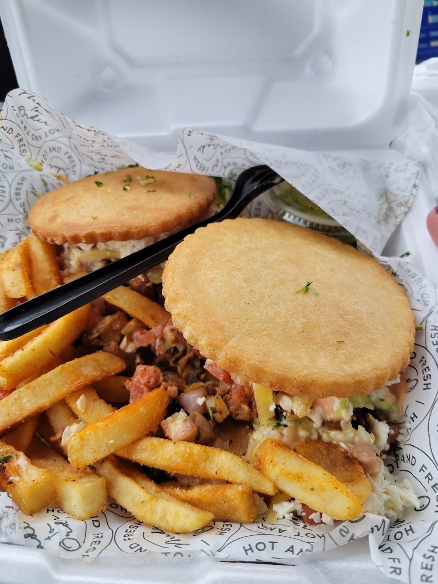 Pork Arapas w/fries-so good!