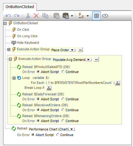 Applying the Reload Action to Execute Database Queries