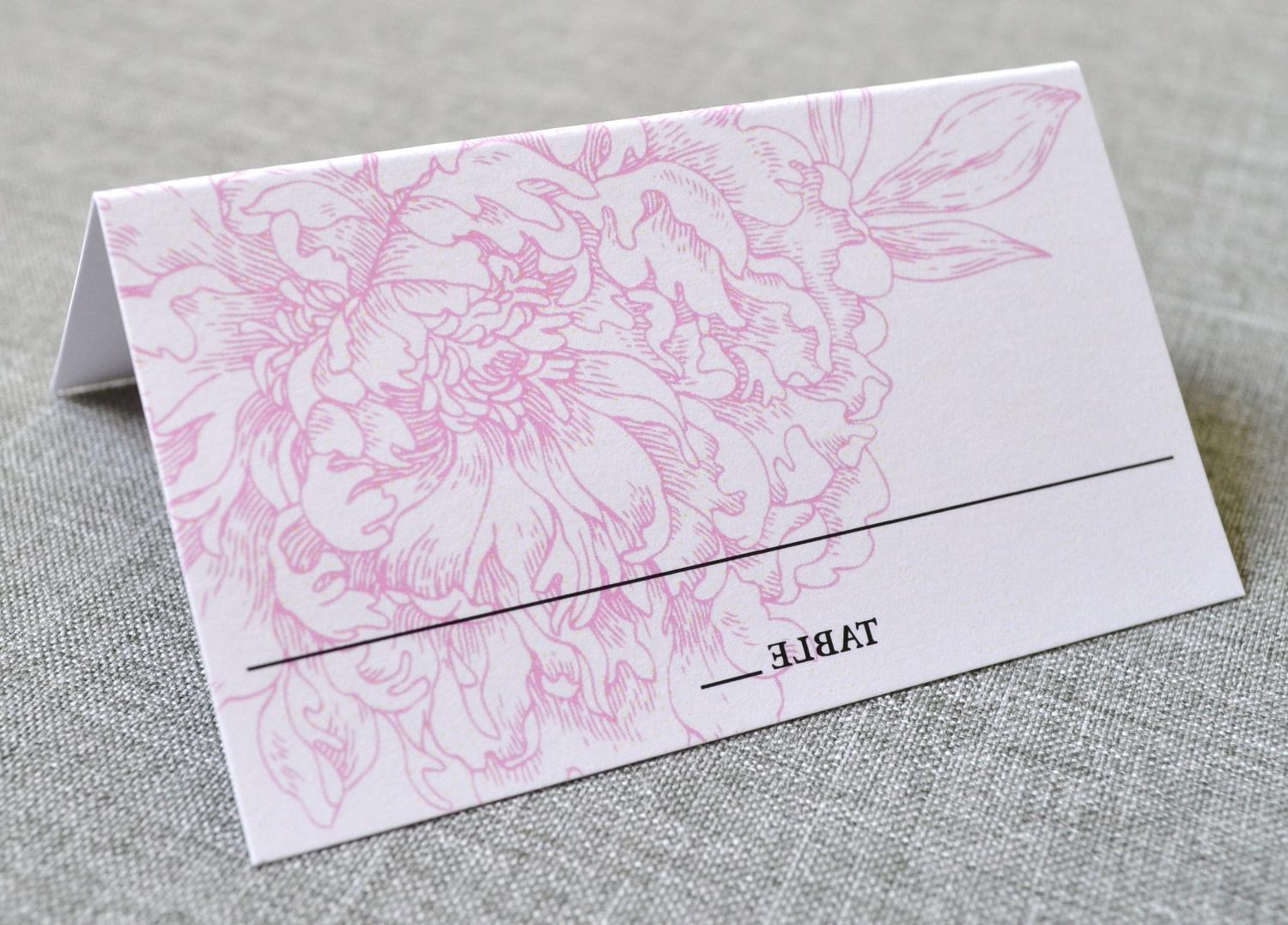 These folded cards coordinate with the Felicia  pink peonies  wedding