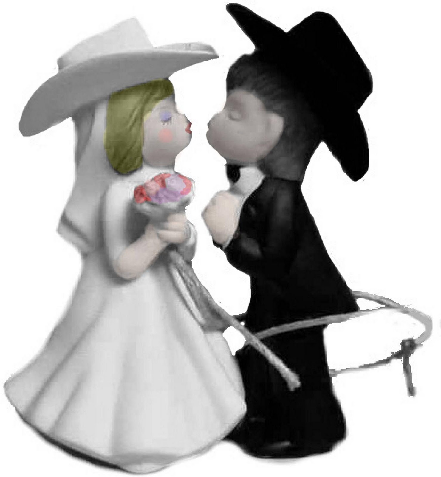 western wedding couple