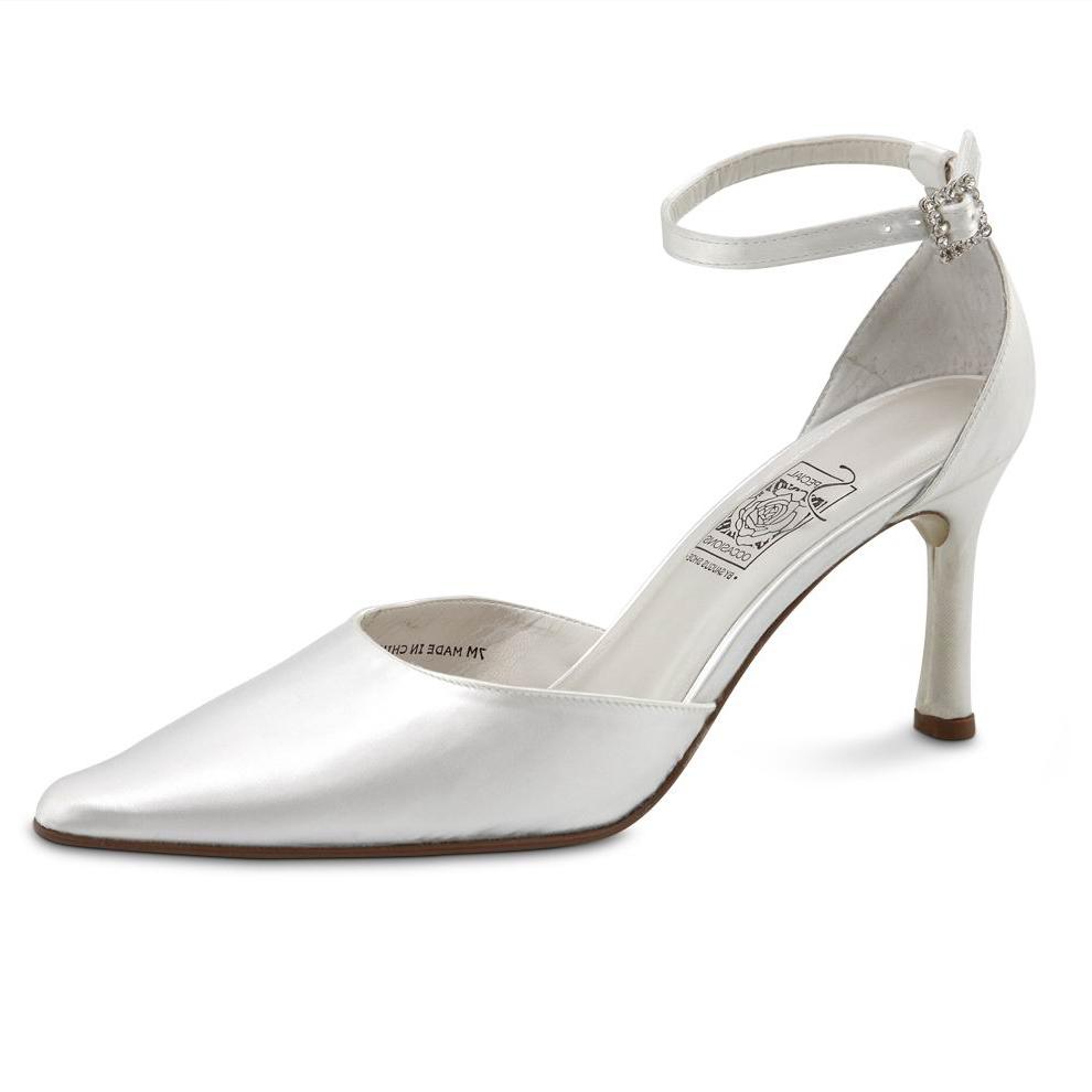 Special Occasions Girls Shoe Jaimie 90; Dyeable White Satin maryjane pump