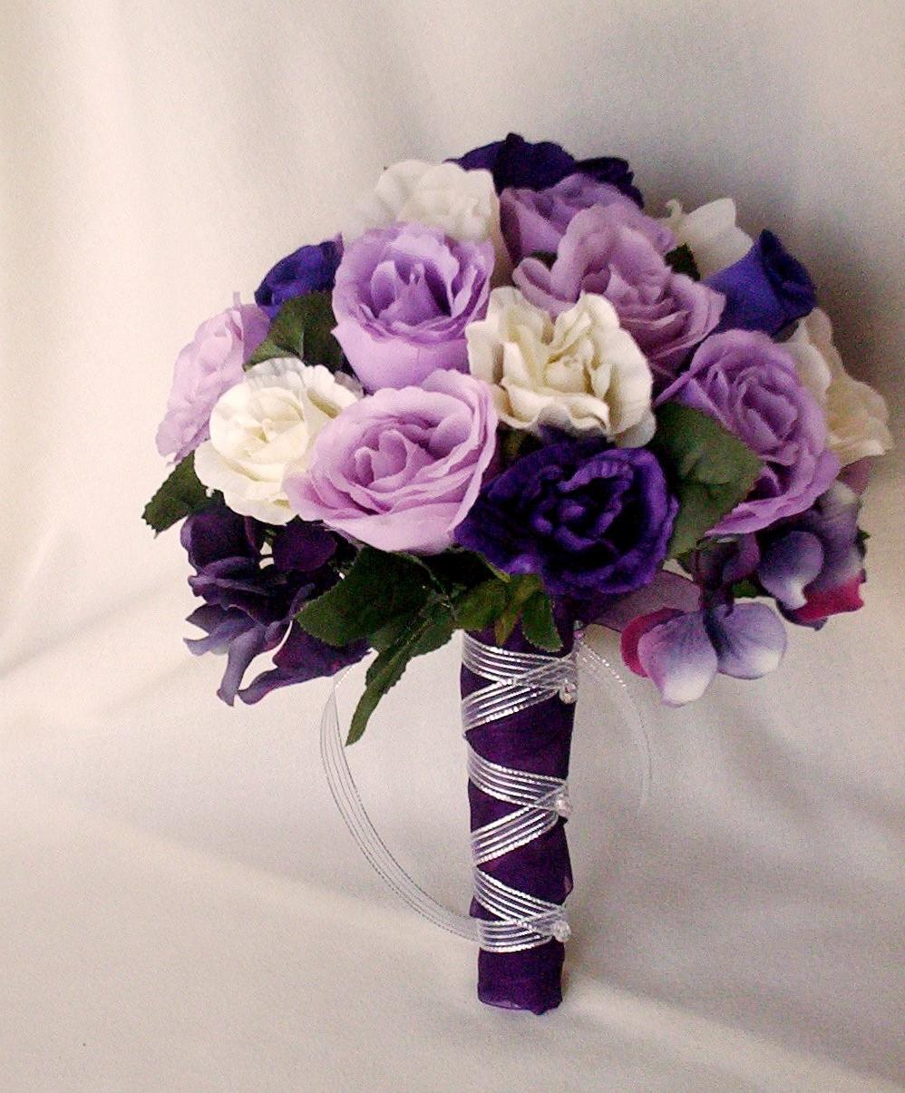 Purple Rose Bridal Bouquets