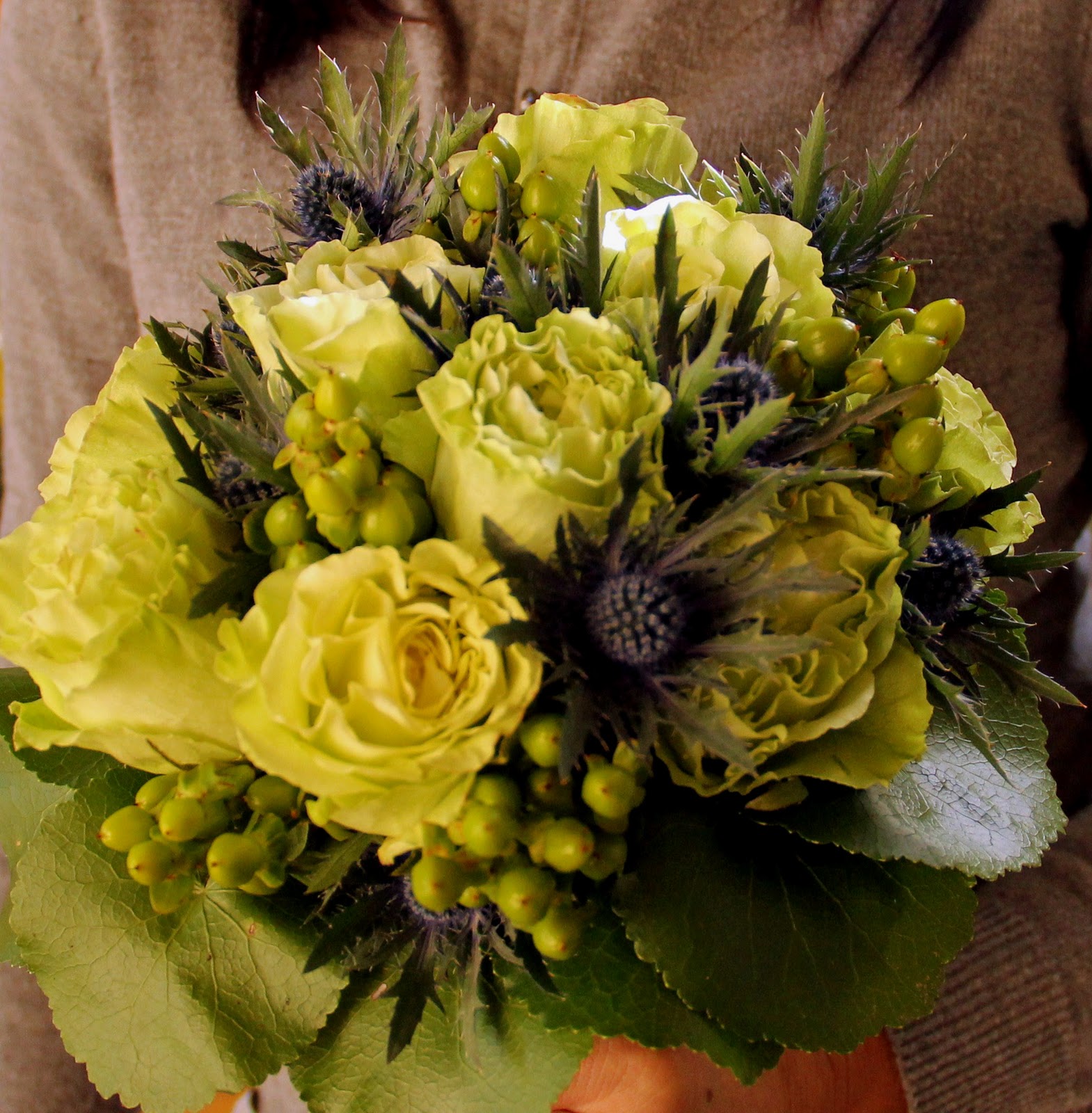 Green and Blue Wedding Bouquet