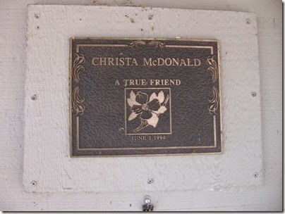 IMG_3731 Christa McDonald Plaque at the Milwaukie Museum in Milwaukie, Oregon on September 27, 2008