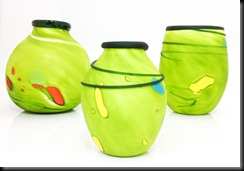 Three green vases (3)
