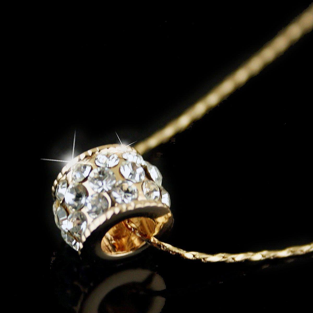 White Ring charm Necklace 18K Gold use Swarovski Crystal