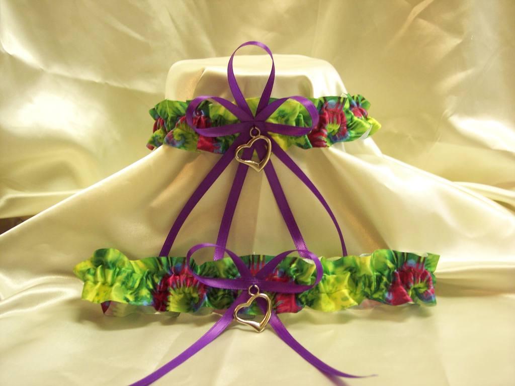 Tie Dye Wedding Garters