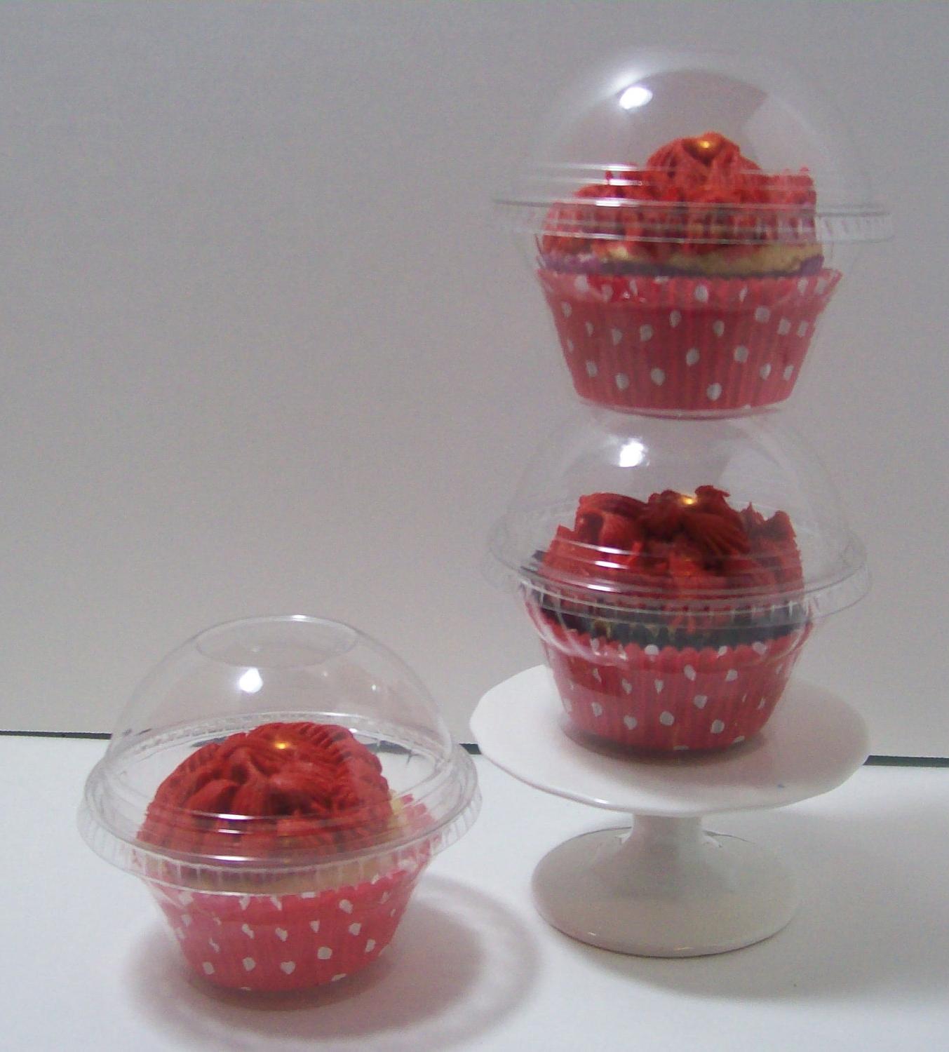 30 Clear Cupcake Boxes
