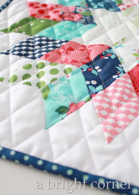 English Paper Piecing: A 6 Pointed star mini quilt using Gooseberry Fabric