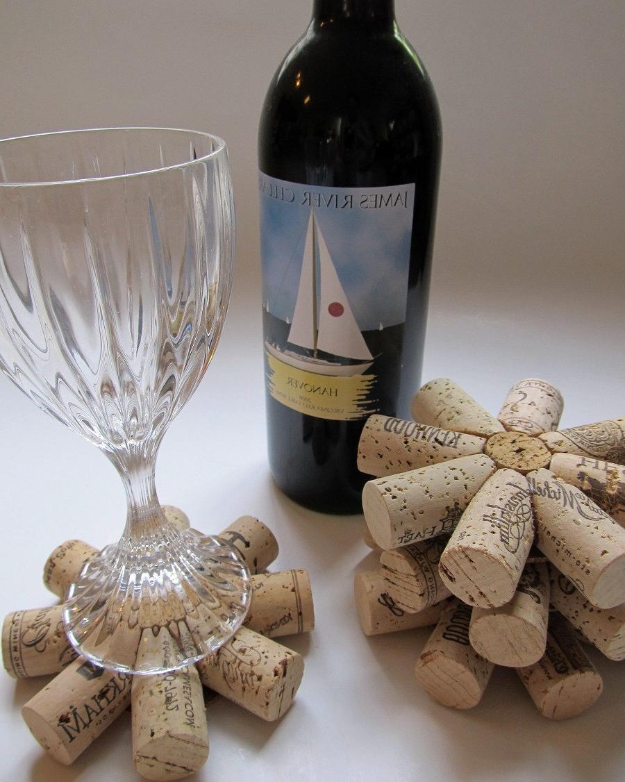 Flower Wine Cork Coasters-Set