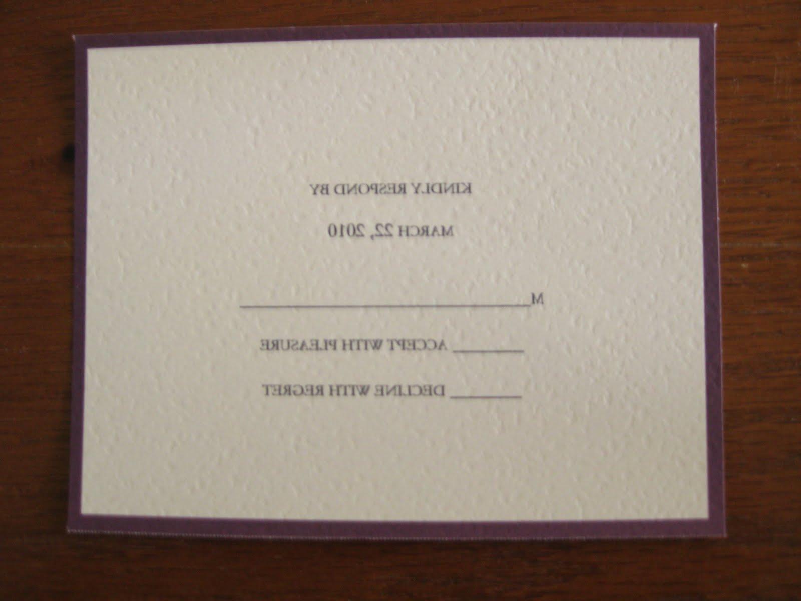 The Wedding Invitation RSVPs