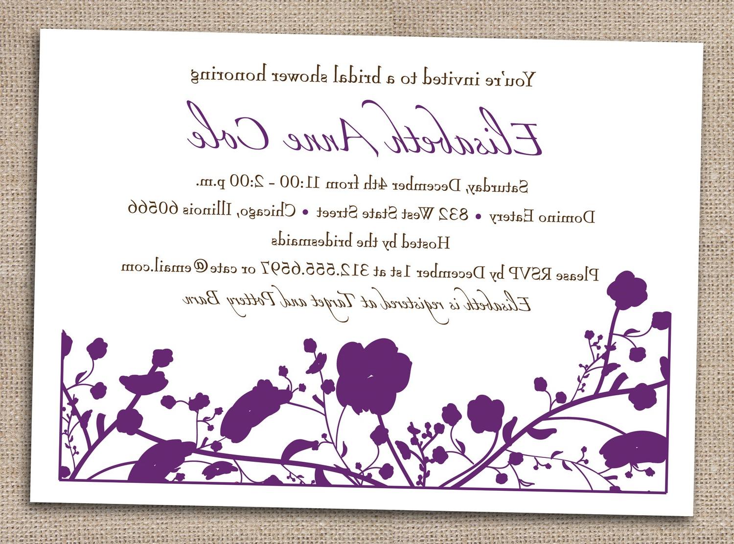 Cherry Blossom Flowers Bridal Shower Invitations Printable Digital File in