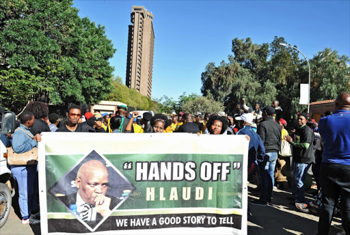 SABC COO Hlaudi Motsoeneng's supporters picketing outside the Supreme Court of Appeal on September 18, 2015 in Bloemfontein. File photo.