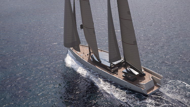 Sail 55 uses a combination of sails and electric motors to provide luxury long distance sailing.