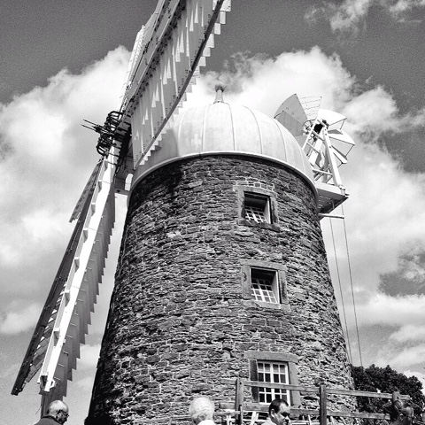 Heage WIndmill in black and white