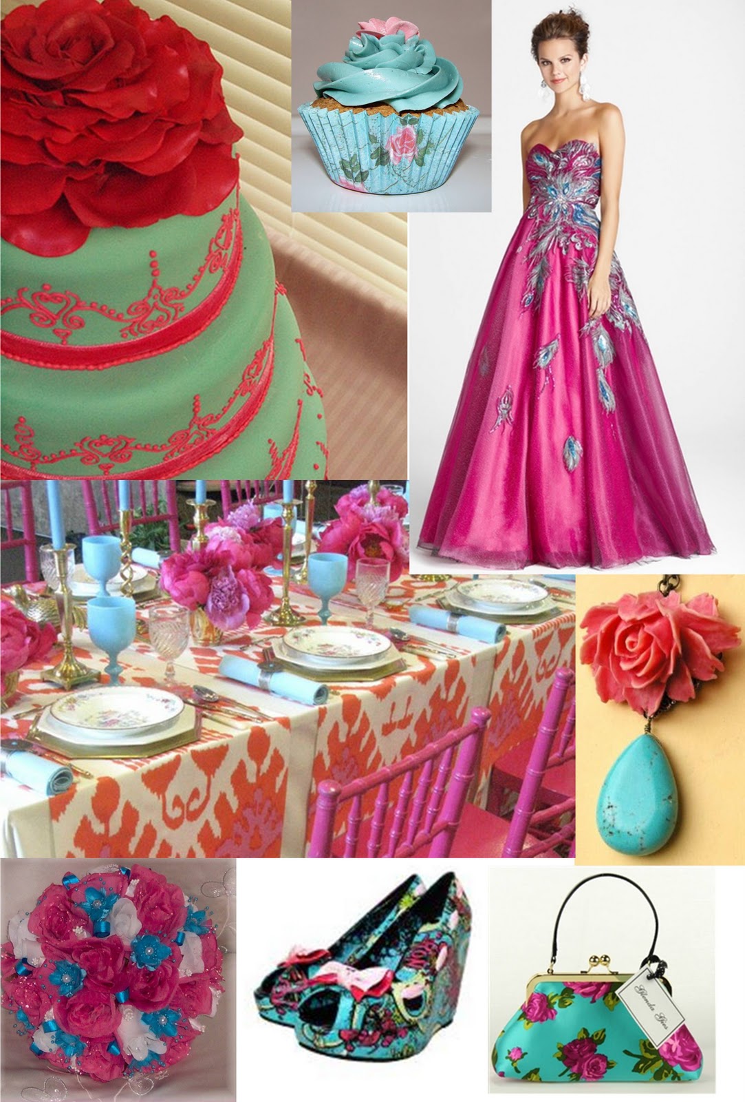 Turquoise and Pink Wedding