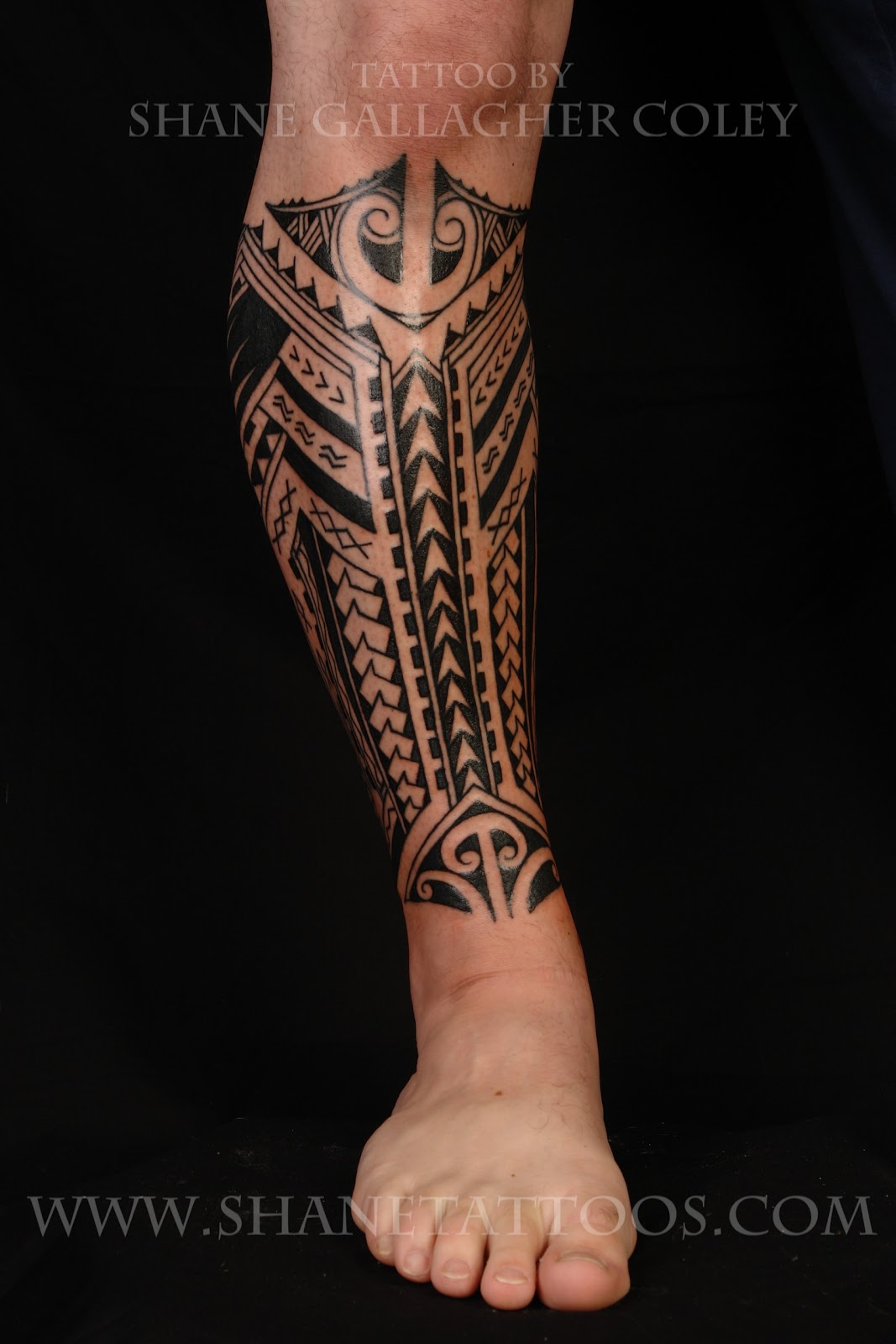 Polynesian/Samoan Calf Tattoo