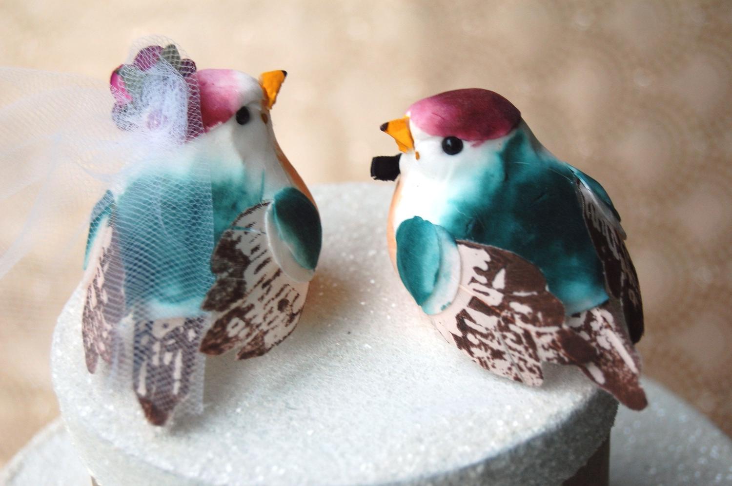 Happy Love Birds Wedding Cake
