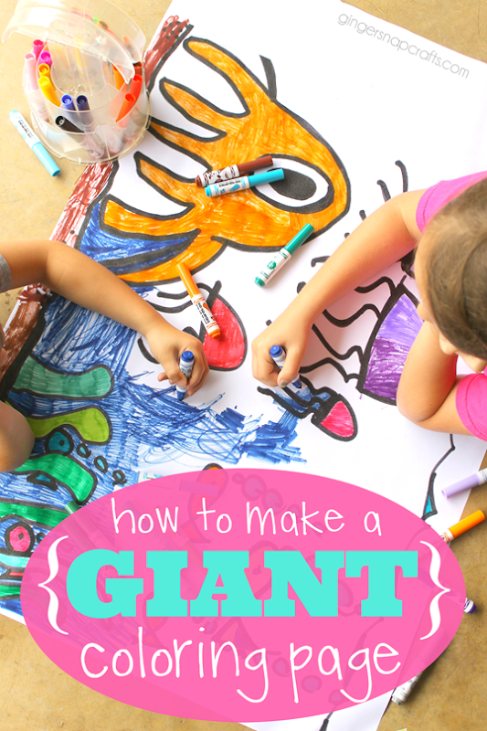 how to make a giant coloring page at  GingerSnapCrafts.com