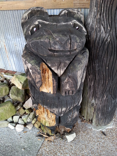 Carved Bear Statue 