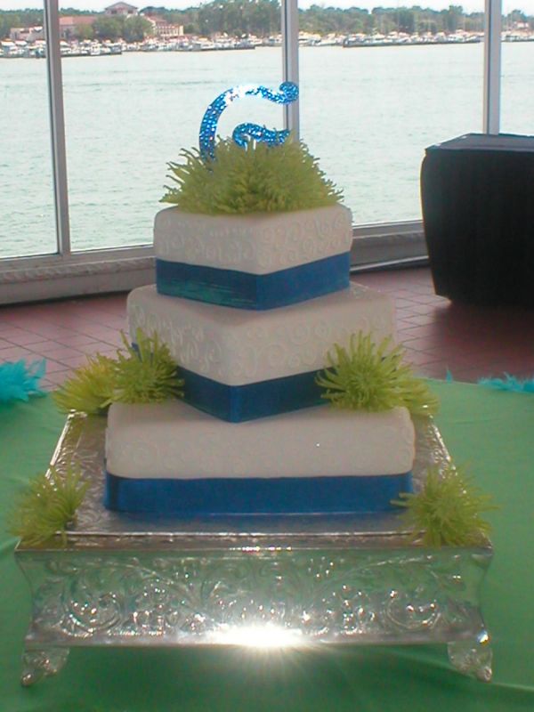 Blue and Green wedding Cakes