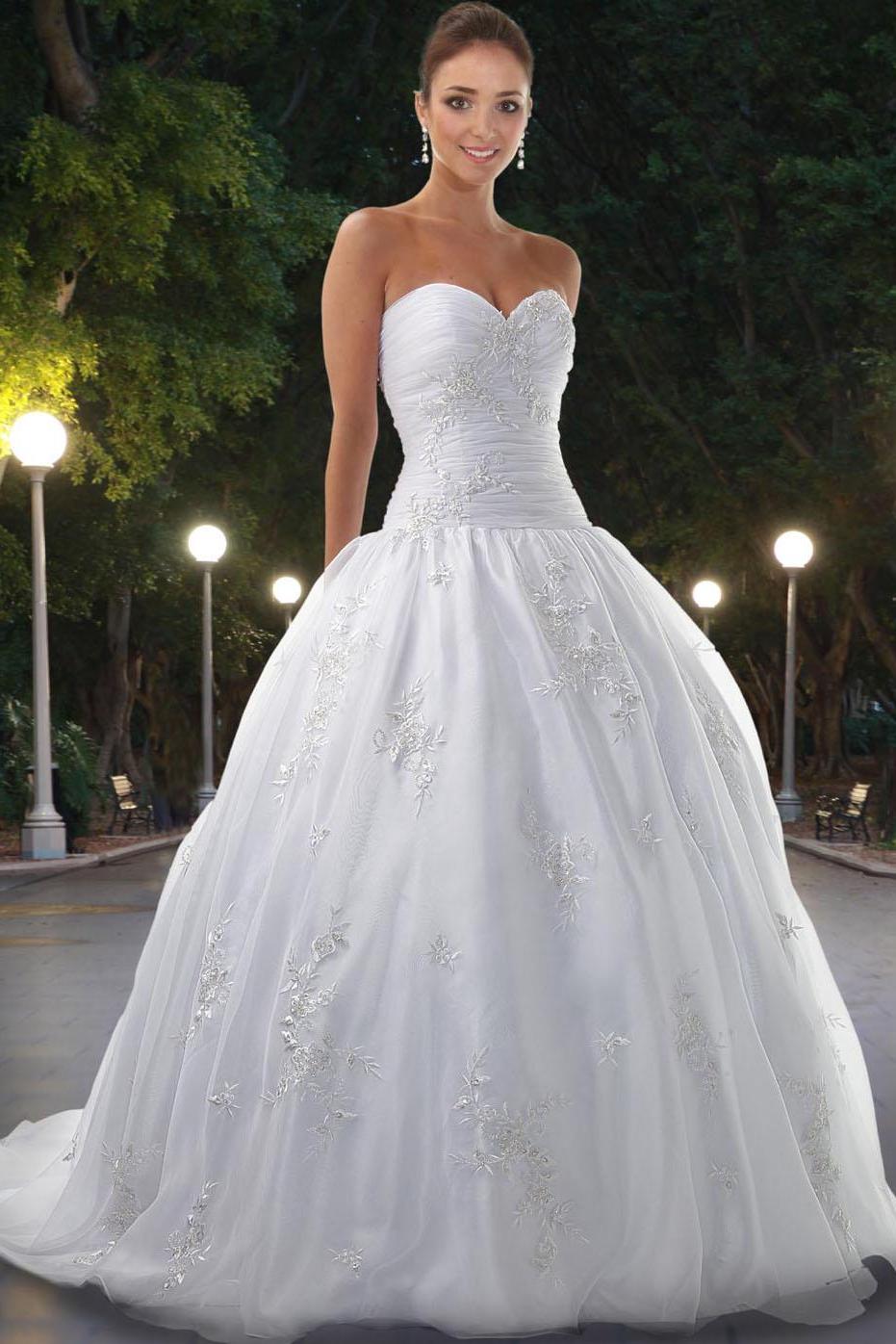 Discount Beaded Zipper Natural Waist Designer Wedding Dresses rw047.