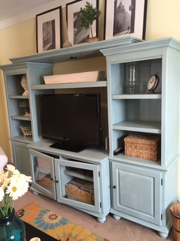 Annie Sloan Chalk Painted Entertainment Center- The Style Sisters