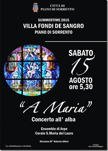 Manifesto - Concerto all'alba 15 agosto 2015 Piano di Sorrento