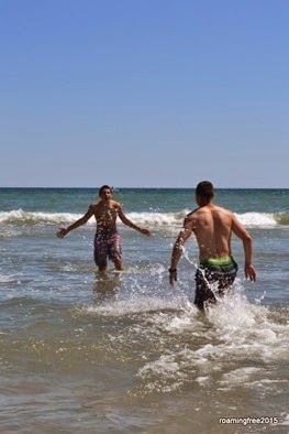 Playing in the water