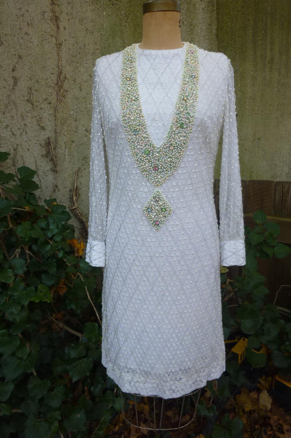 Pearls Beads Wedding Dress