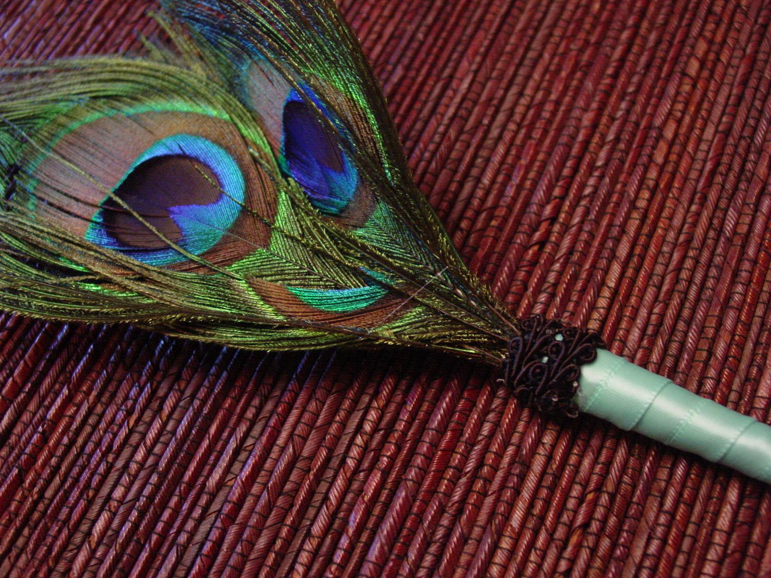 Peacock Feather Pen, Wedding