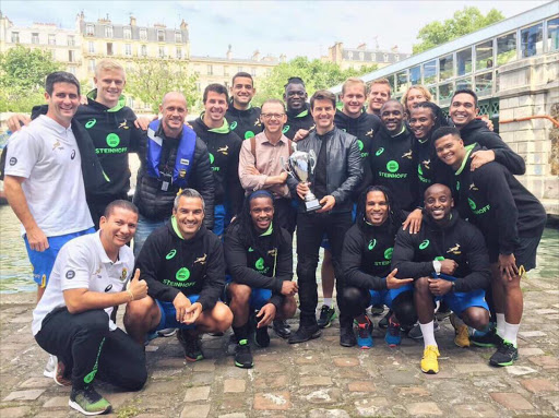 Blitzbokke meet with Tom Cruise after winning the world series last weekend.