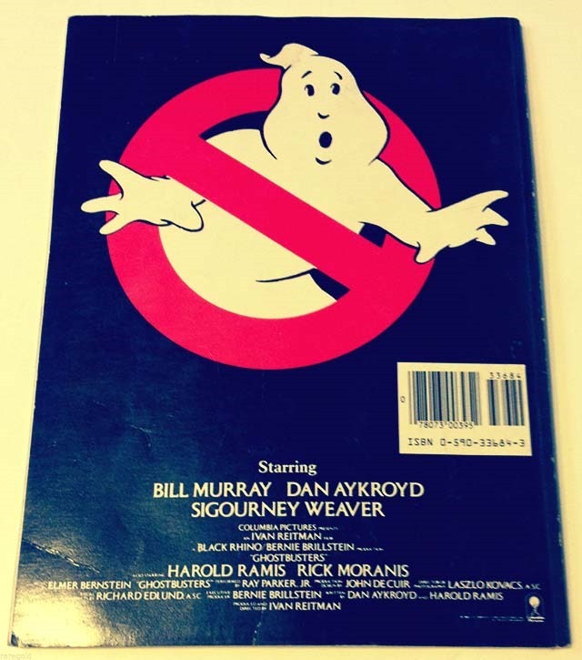 Ghostbusters Movie Book Back Side