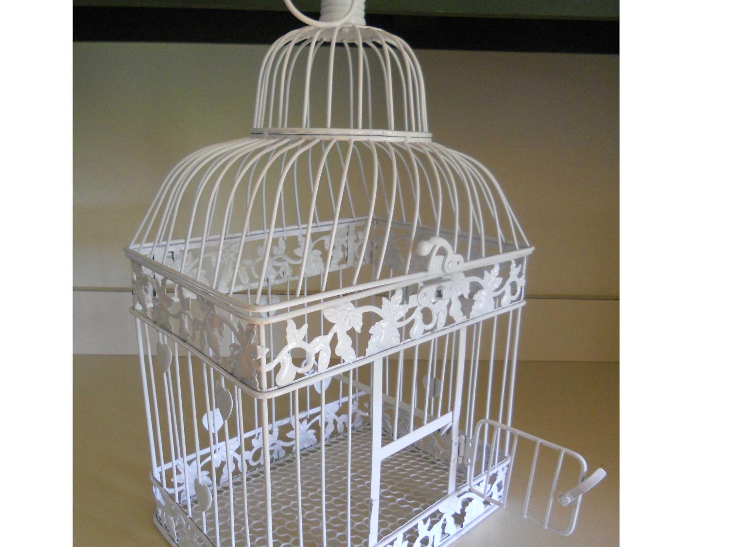 Vintage White Bird Cage