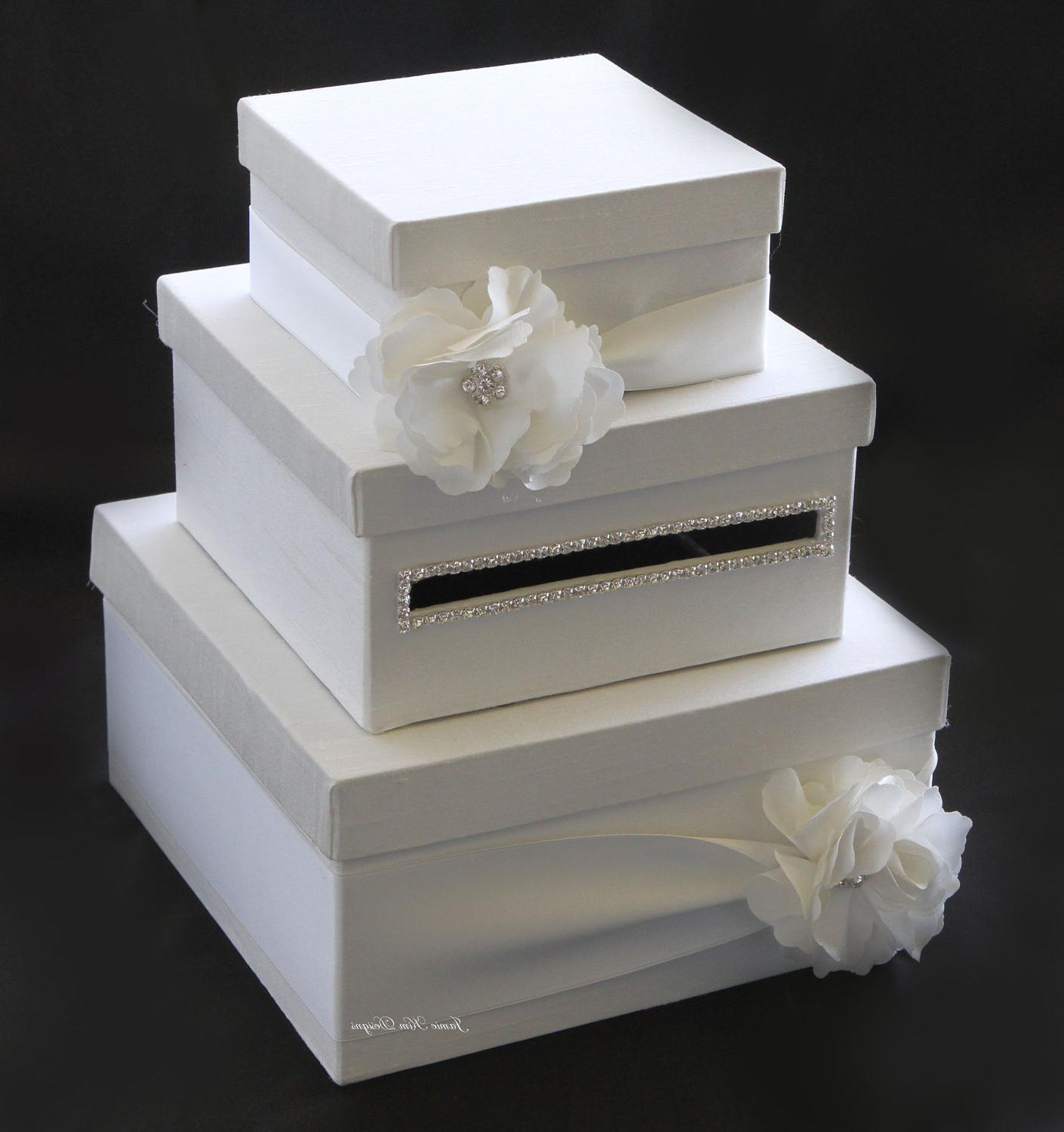 Wedding Card box Money Box  Rhinestones around the card slot  - choose your